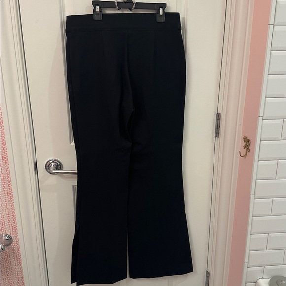 Spanx black flare leg side slit thick black pants leggings size large - Picture 2 of 4